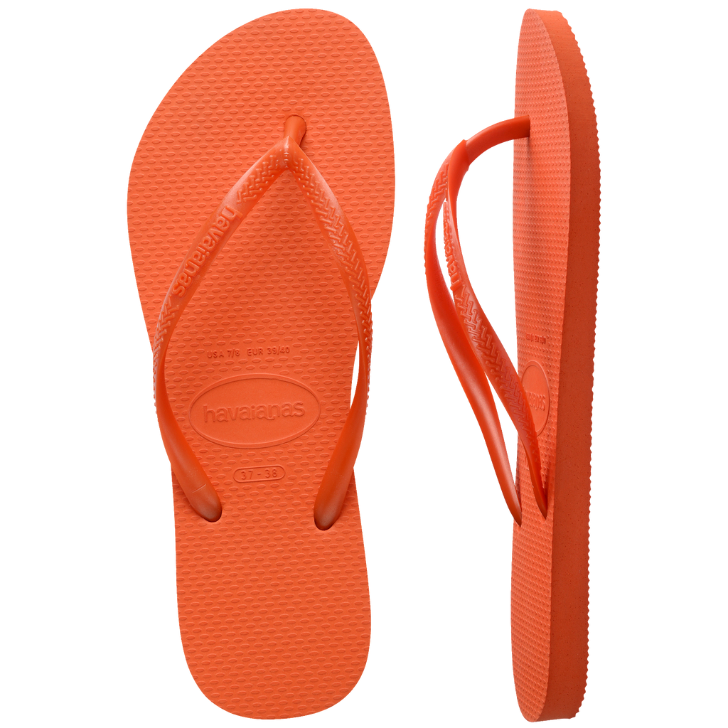 Women's Slim Flip Flops - ORANGE